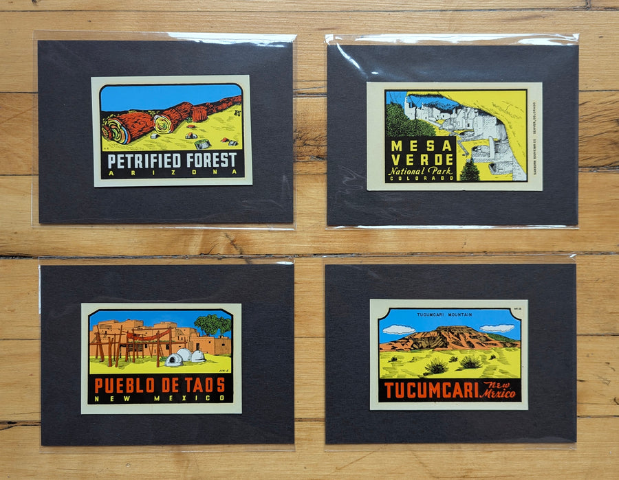 1940s - 1950s Travel Decals (Southwestern States) by: the Lindgren Brothers