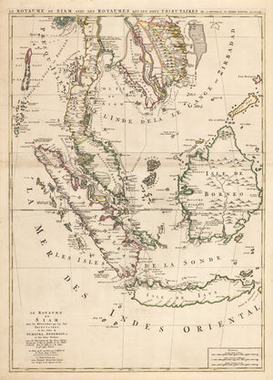 Le Royaume de Siam Avec les Royaumes qui luy sont Tributaires et les Isles de Sumatra, Andemaon, etc. et les Isles Voisine... by Pierre Mortier, 1700