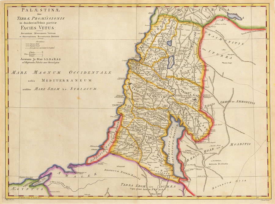 1779 Palestinae Sive Terrae Promissionis in duodecim Tribus partitae Facies Vetus…