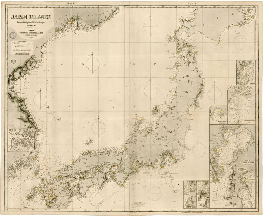 1886 Japan Islands [Eastern Passage to China and Japan]