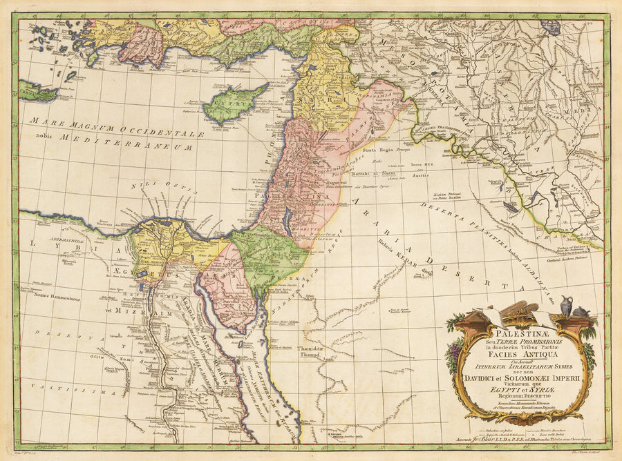 1779 Palestinae Sive Terrae Promissionis in duodecim Tribus Partitae Facies Antiqua…