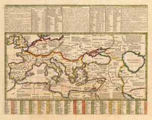 1719 Carte Historique, Cronologique, et Geographique de l’Empire Romain…