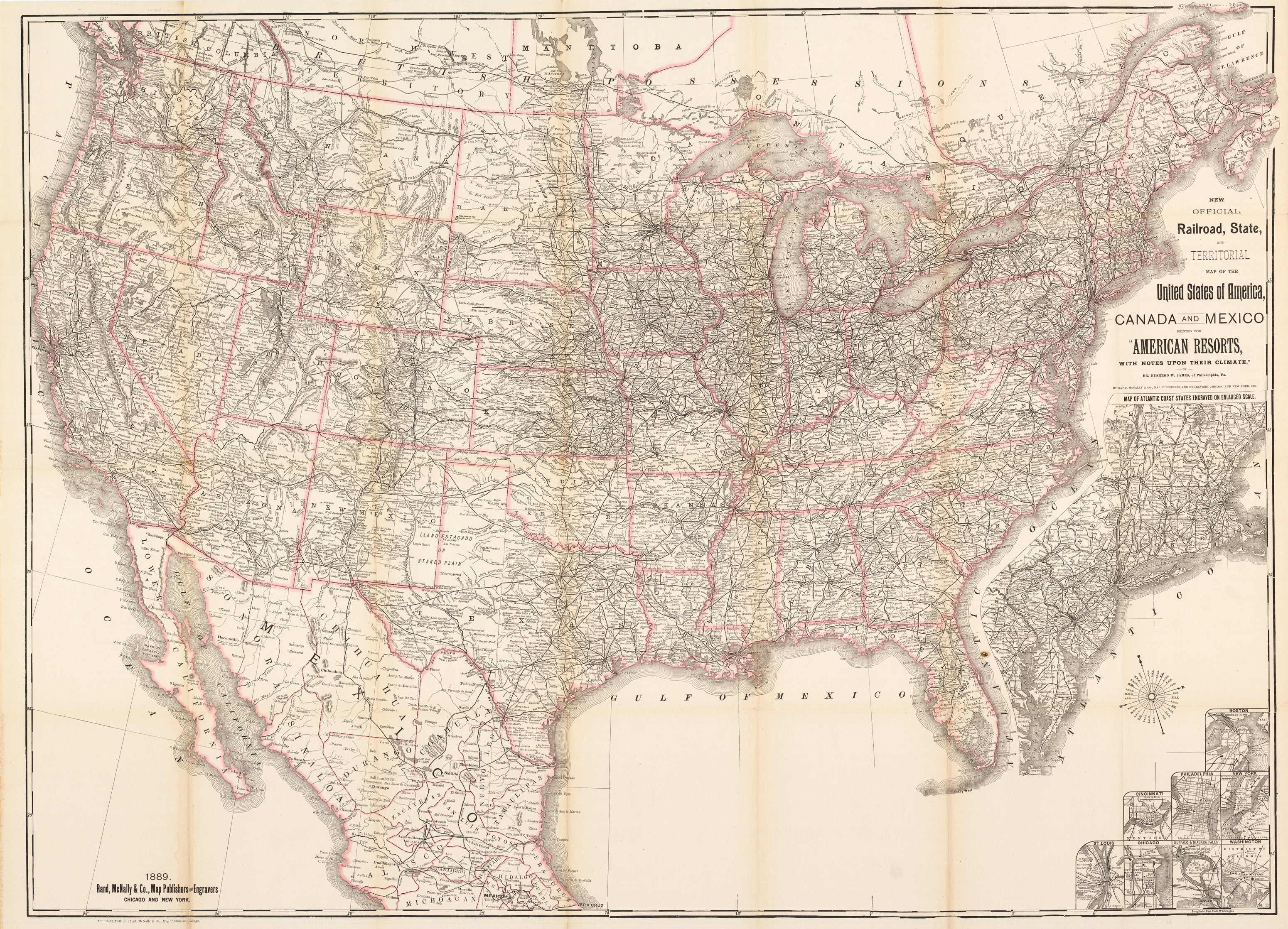 Railroad, State and Territorial Map of the United States of America ...