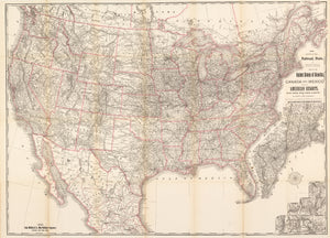 1889 New Official Railroad, State and Territorial Map of the United States of America, Canada and Mexico