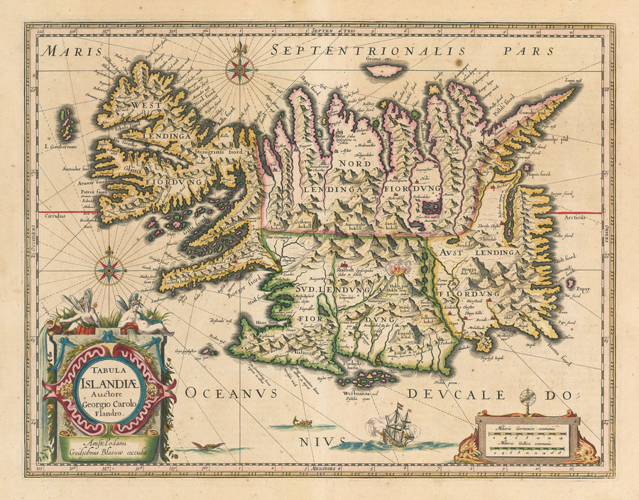 1640 Tabula Islandiae Auctore Georgio Carolo Flandro.