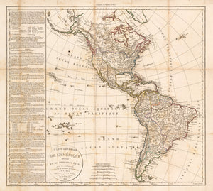 Carte Generale de L’Amerique Divisee En Ses Principaux Etats By: Charles F.Delamarche. 1825 | Antique map the Americas or Western Hemispher
