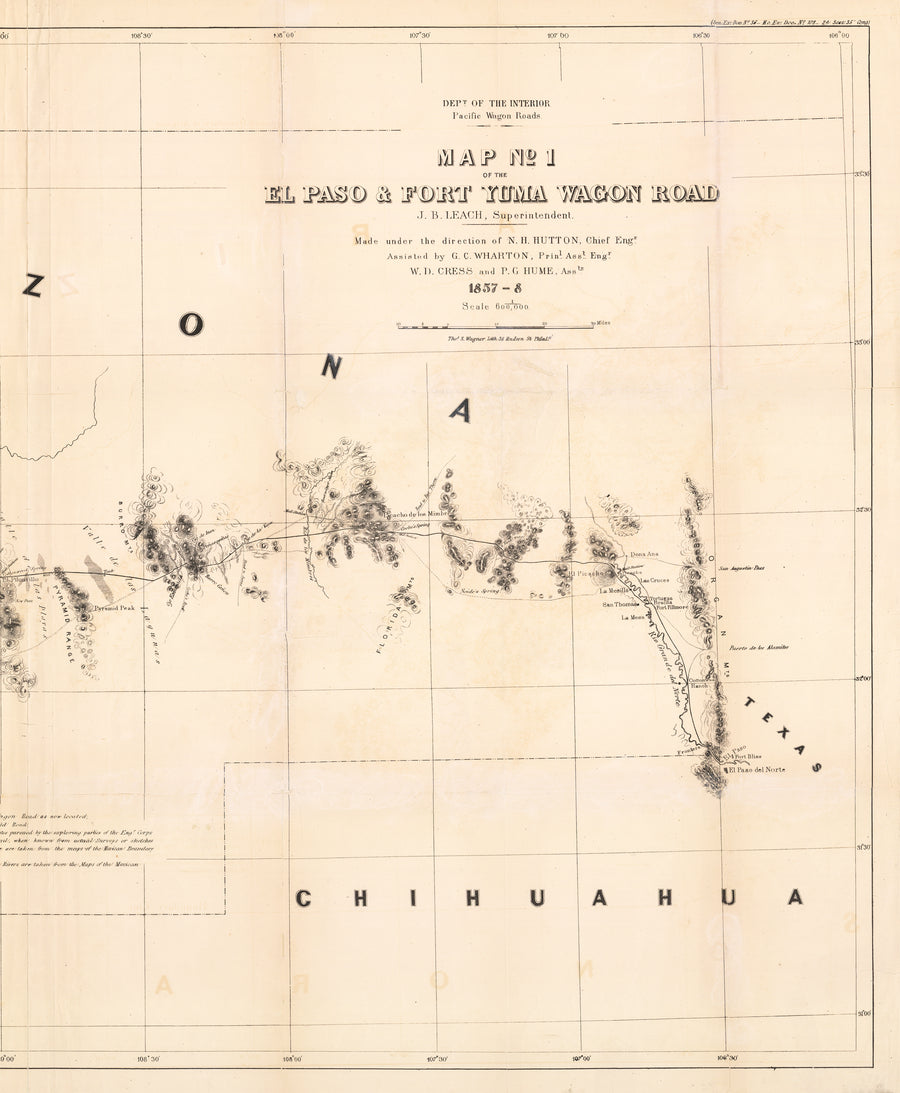1858 Map No 1 of the El Paso & Fort Yuma Wagon Road