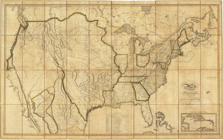 Map of the United States with the contiguous British and Spanish Possessions By: John Melish Date: June 6, 1816