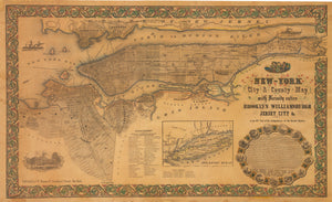 New-York City & County Map with Vicinity... by: Magnus, 1855