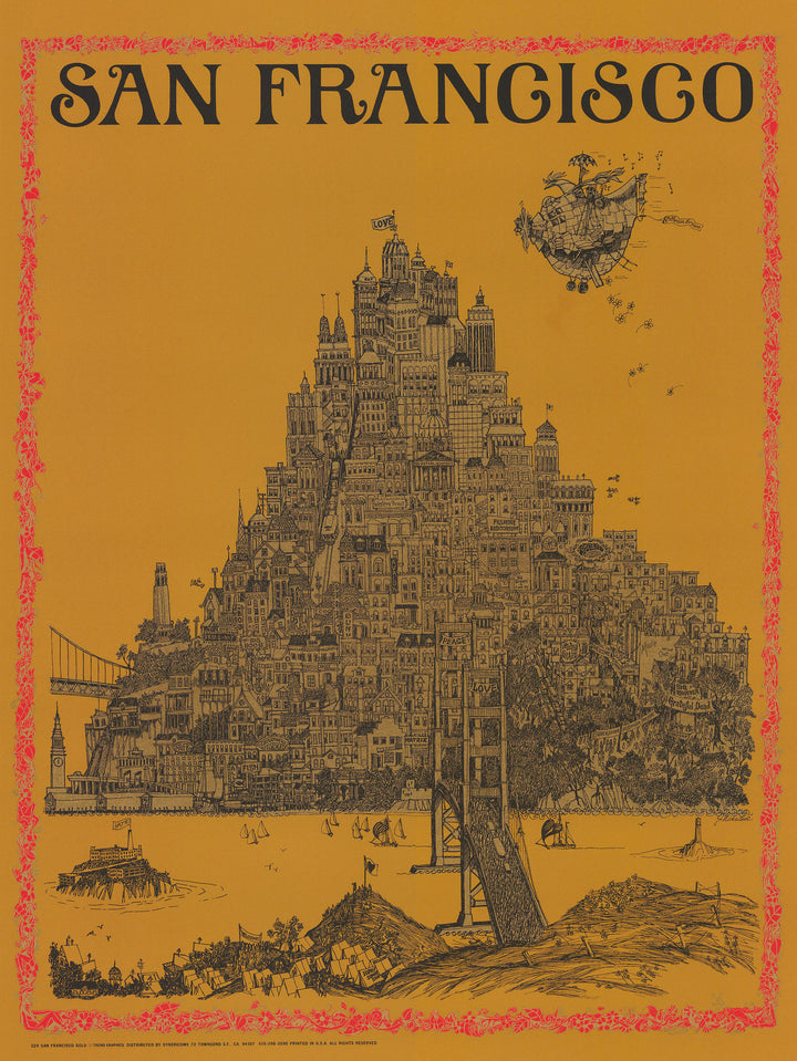 Vintage San Francisco Poster by: Jim Michaelson, 1968 : NWCartographic