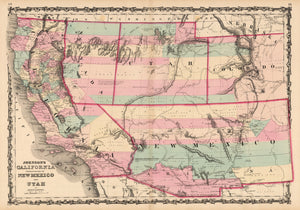 Johnson's California, Territories of New Mexico and Utah, 1862 | New World Cartographic