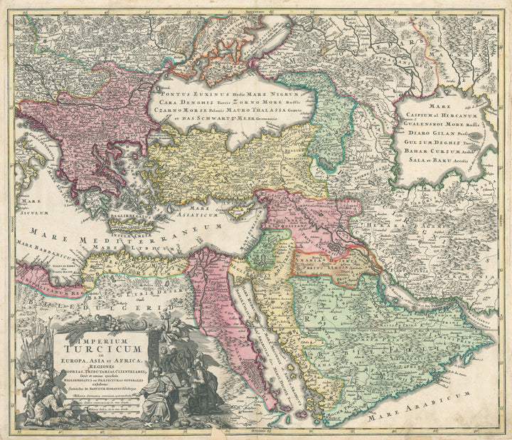 Imperium Turcicum in Europa, Asia, et Africa… by: Homann, 1730