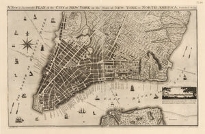 A New & Accurate Plan of the City of New York in the State of New York in North America.  By:  B. Taylor engraved by J. Roberts  Date: 1797 (reprinted) 1915 New York
