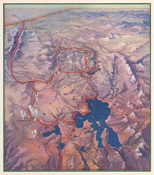 Yellowstone National Park Picture Map | Gallatin Gateway, 1928