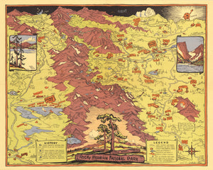 Vintage Pictorial Map of Rocky Mountain National Park By: Richardson Rome Date: 1948 