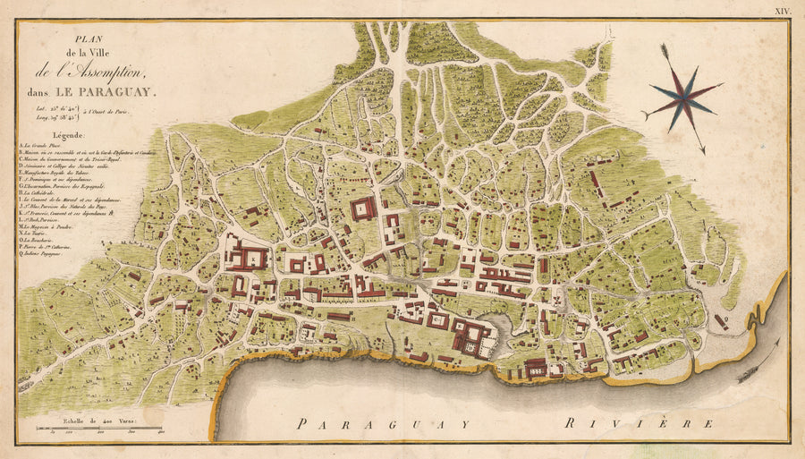 Antique Map : Plan de la Ville de l’Assomption, dans Le Paraguay by: Azara, 1809