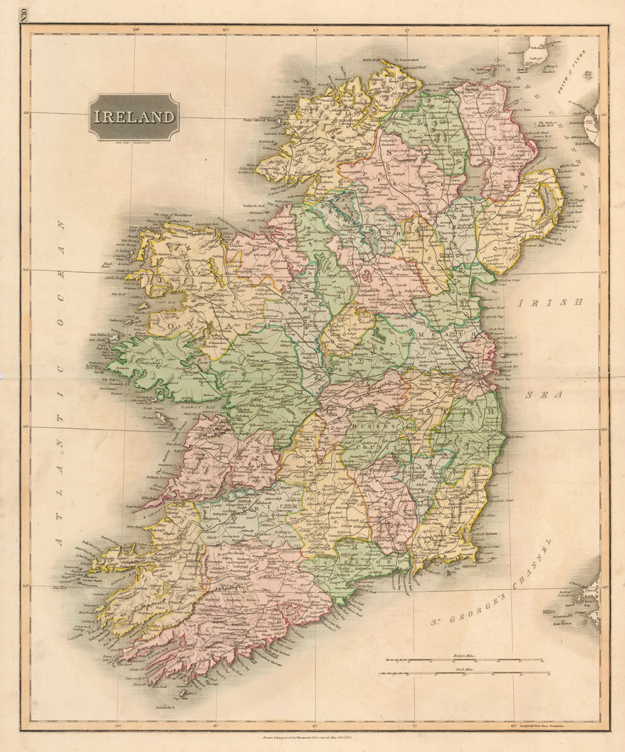 Antique Map of Ireland by: John Thomson, 1815