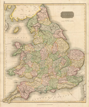 Antique Map of England by: John Thomson, 1814