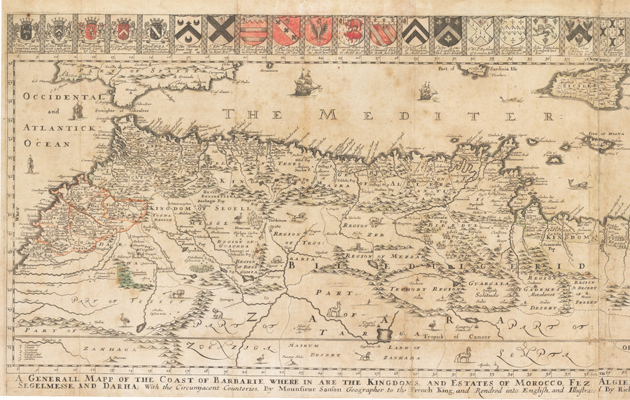 A General Mapp of the Coast of Barbarie by: Richard Blome, 1667