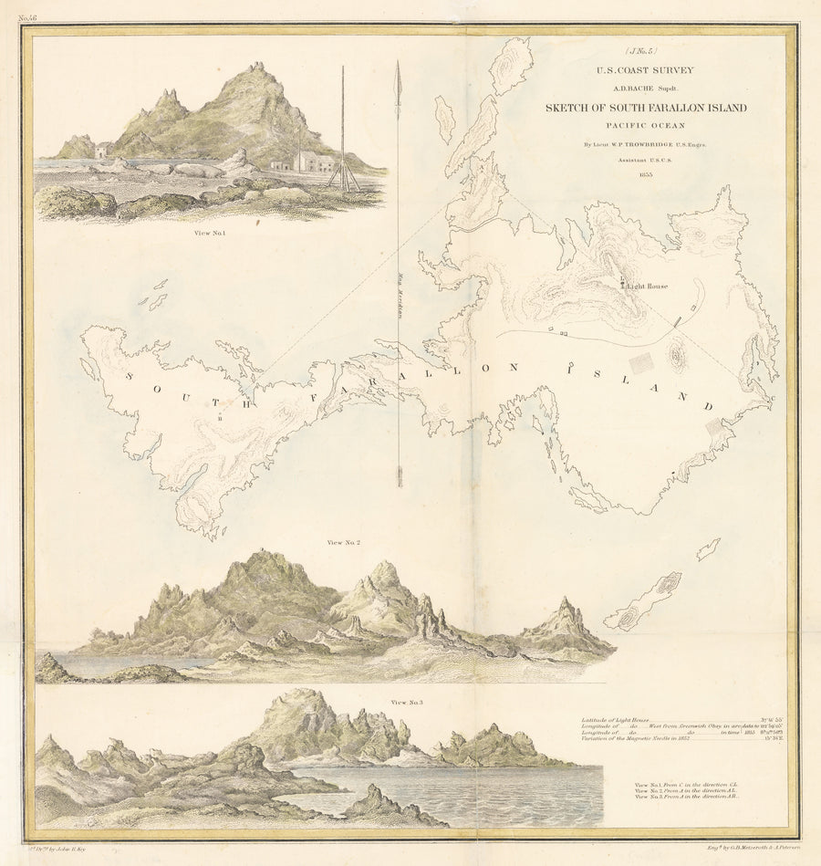 Sketch of South Farallon Island by: U.S. Coast Survey, 1855
