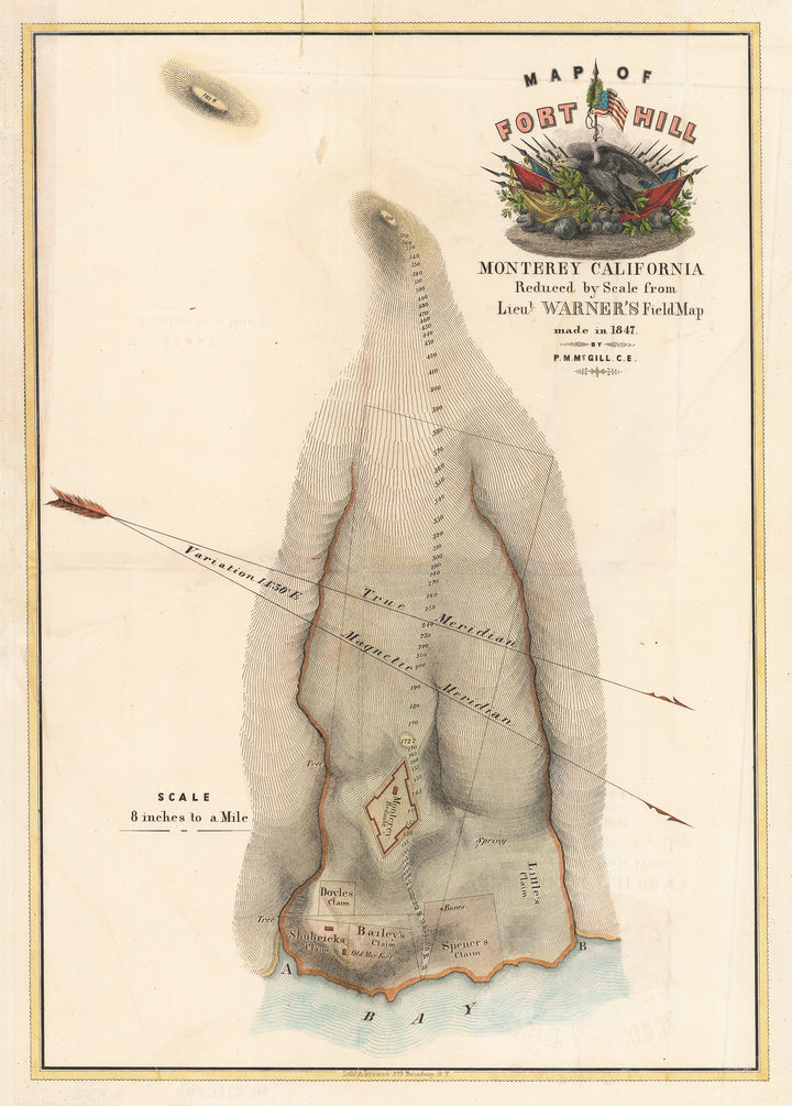 Map of Fort Hill Monterey California by: U.S. Was Department, 1850