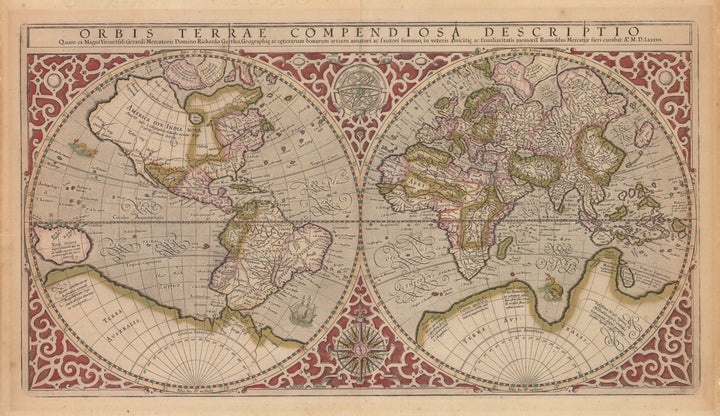 Orbis Terrae Compendiosa Descriptio Quam ex Magna Universali Mercatoris... by: Gerard Mercator, 1587 / 1620