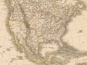 1828 Carte Generale de L’Amerique Septentrionale...