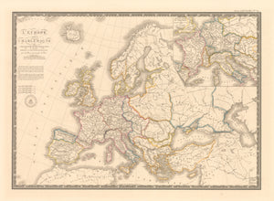 L’Europe sous Charlemagne. by: Brue, 1826 | Antique Map of Europe under the Reign of Charlemagne,