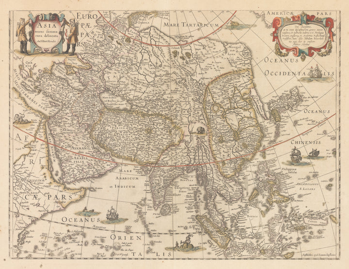 Asia recens summa cura delineata by Henricus Hondius, 1630