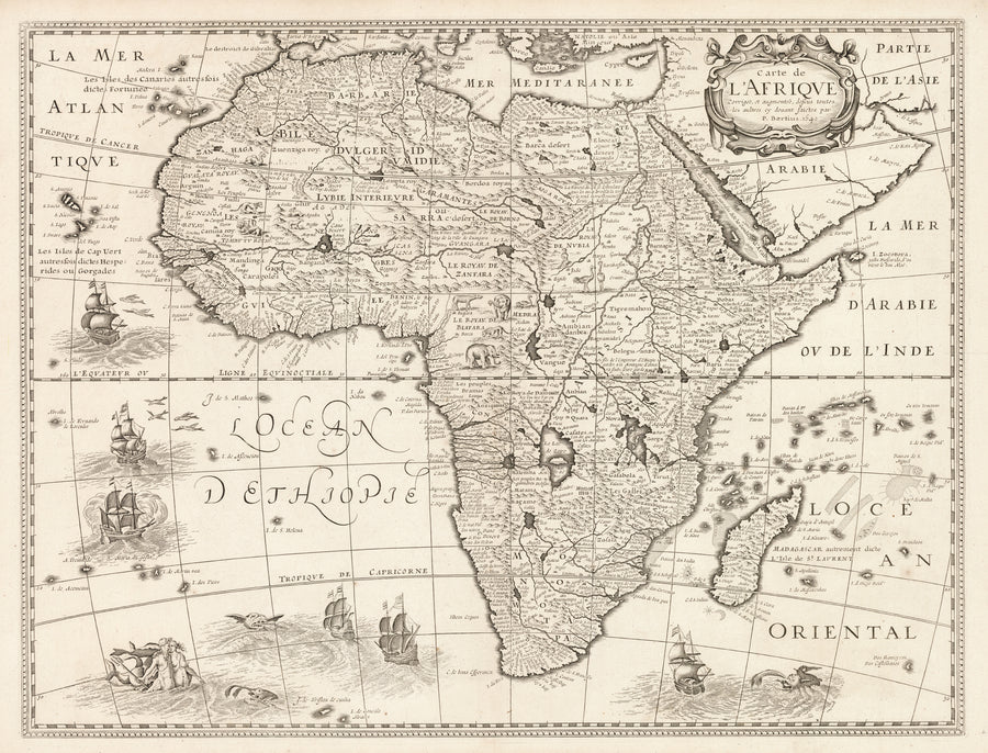 Antique Map | Carte de L'Afrique by: Petrus Bertius, 1640