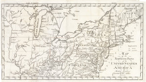 Map of the Northern Pars of the United States of America. By Abraham Bradley Jr. Corrected by the Author  By: Abraham Bradley / Jedidiah Morse Date: 1802 / 1804 (published) Boston