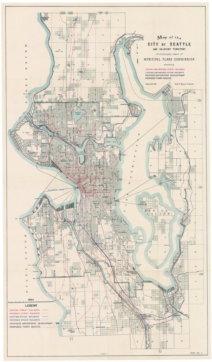 Map of the City of Seattle and Adjacent Territory... by: Tucker Handford Co., 1911