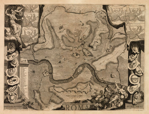 Antique Map of Rome and its ruins by: M. Pool 1700