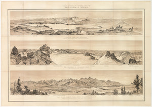Panoramic Views: Wind River Mountains and Teton Range, Wyoming by: Hayden, 1878