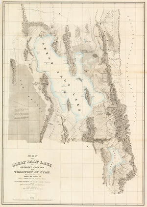 Map of the Great Salt Lake and Adjacent Country in the Territory of Utah. by: Stansbury, 1852
