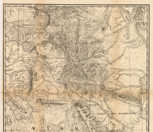 Early map of Northwestern Wyoming including Yellowstone Park by: Jones, 1874