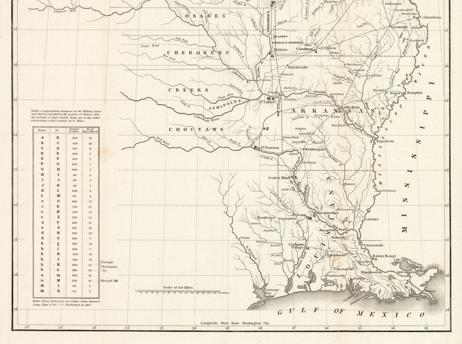 Map illustrating the plan of the defences of the Western & North-Western Frontier, as proposed by Charles Gratiot in his report of Dec. 30, 1837.
