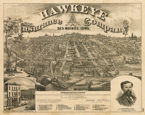 1875 City of Des Moines from South Park Hill