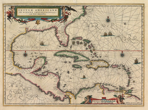 Insulae Americanae in Oceano Septentrionali by: Jan Jansson, 1635
