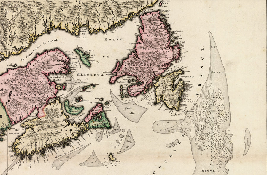 1696 / 1717 Nova Tabula Geographica Complectens Borealiorem Americae Partem