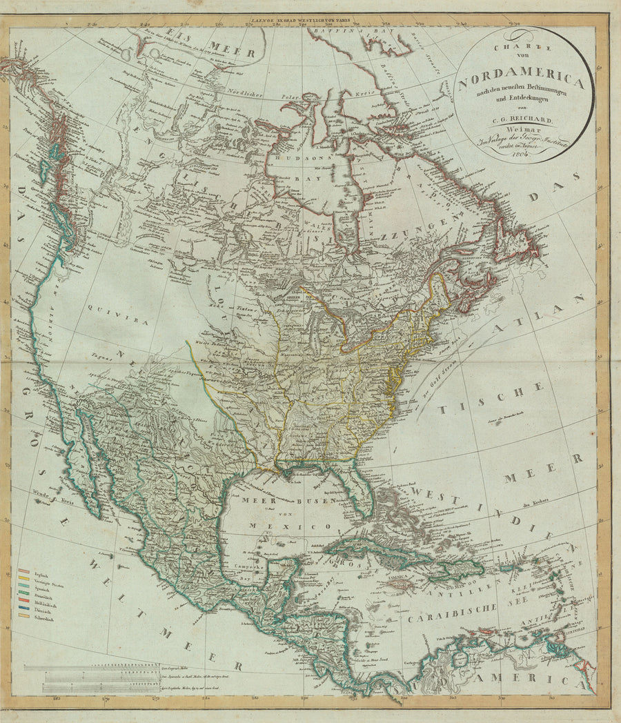 1804 Charte von Nord America