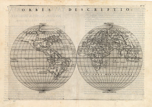 16the Century World Map: Orbis Descriptio by: Ruscelli, 1574