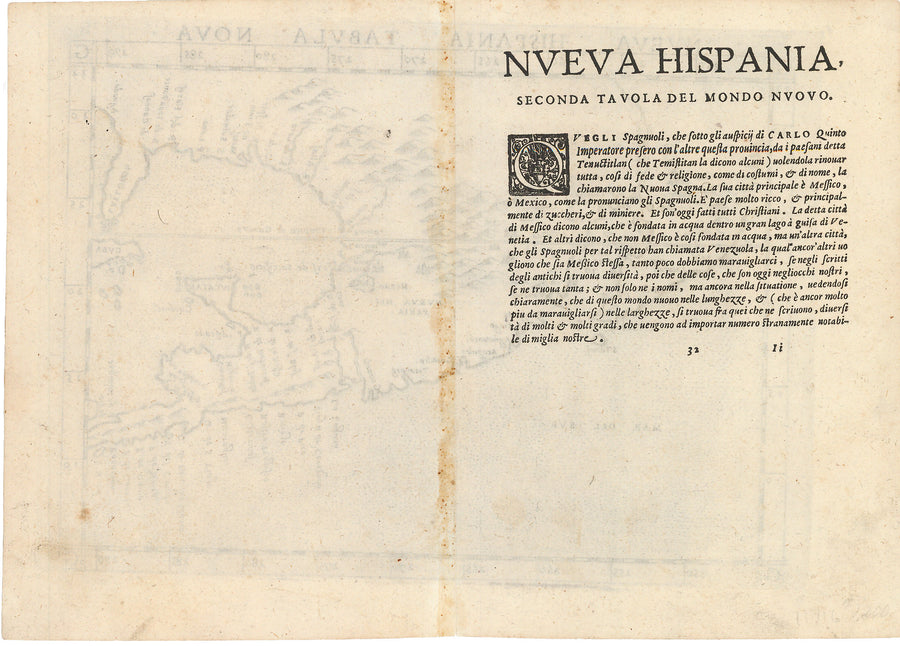 Nueva Hispana Tabula Nova by: Ruscelli, 1574  |  VERSO