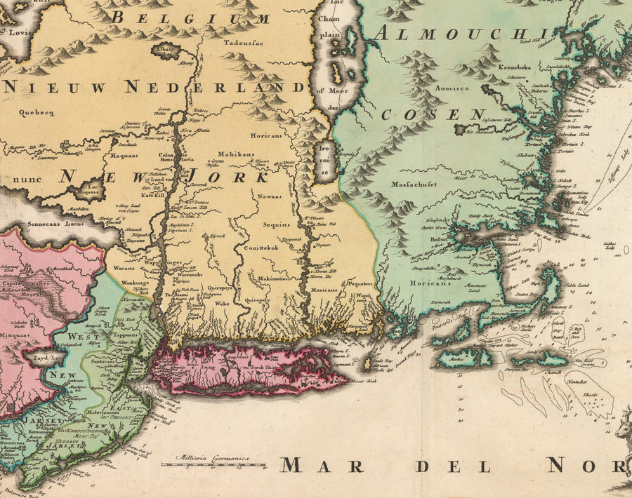 Nova Anglia Septentrionali Americae implanata Anglorumque by: Homann, 1716