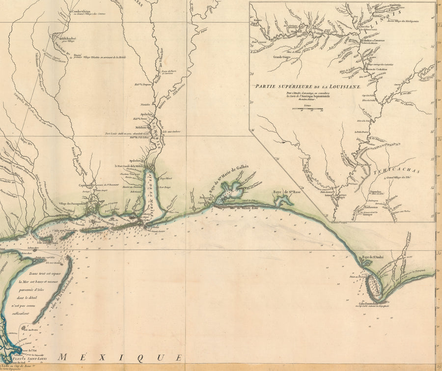 1752 Carte de la Louisiane Par le S d’Anville