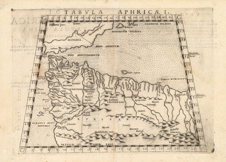 Antique Map of Morocco: Tabula Aphricae I by: Girolamo Ruscelli, 1574