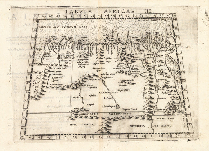 Antique Map of Egypt: Tabula Africae III by: Girolamo Ruscelli, 1574