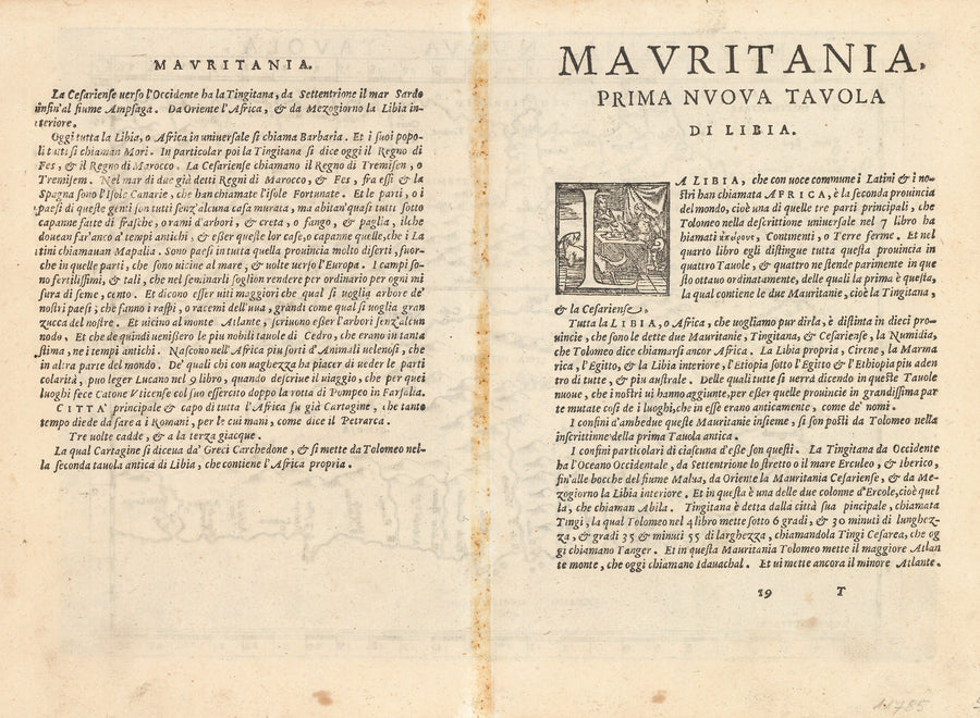 Mauritania Nuova Tavola by: Girolamo Ruscelli, 1574 VERSO