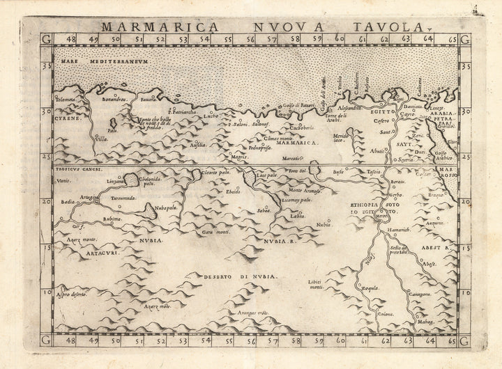 Antique Map: Marmarica Nuova Tavola by: Girolamo Ruscelli, 1574