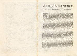 Antique Map: Africa Minor Nuova Tavola by: Girolamo Ruscelli, 1574 VERSO